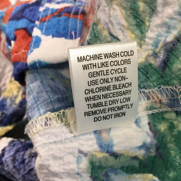 Rebecca Malone Shirt Women Size Medium Floral Button Up 3/4 Roll Tab Sleeve - Picture 9 of 9